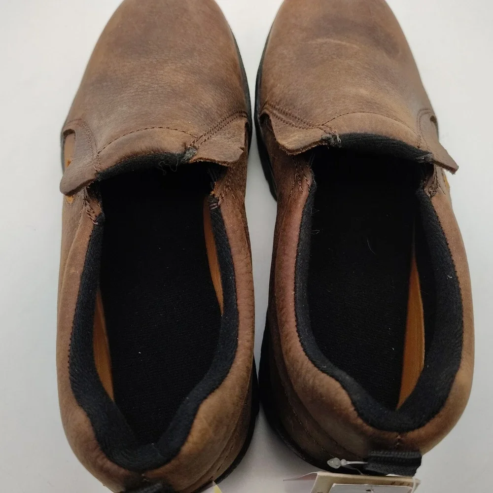 Roper Performance Slip On Shoes Mens 10 Brown Leather Work Loafers 0601-0237